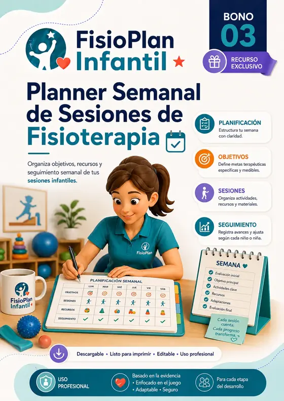 Portada del bono 03: PLANNER SEMANAL DE SESIONES DE FISIOTERAPIA
